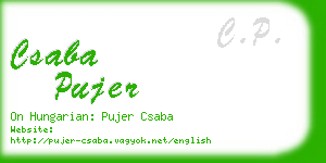 csaba pujer business card